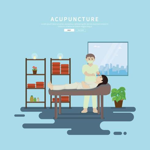Ilustración de acupuntura gratis vector