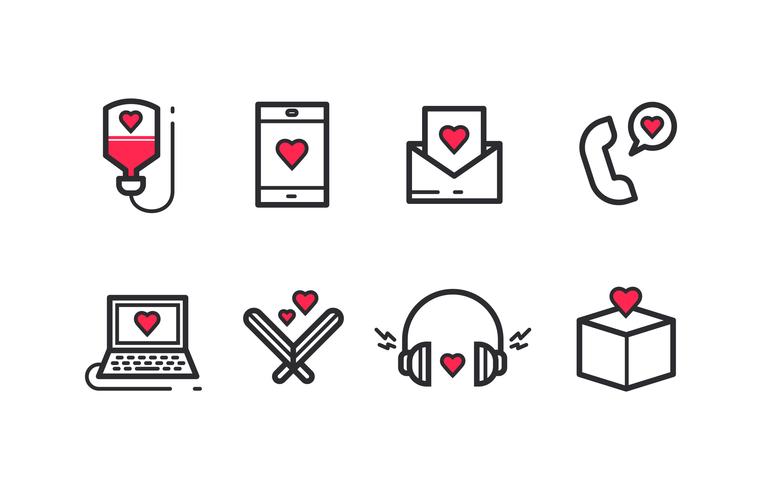 Full of Love and Kindness Icon Pack vector