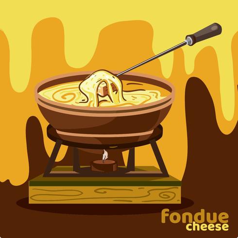 Ilustración de queso founde vector