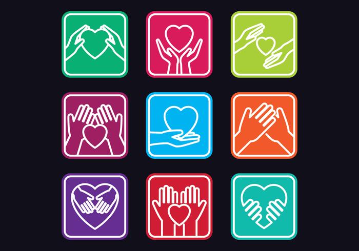 Kindness Icons Set vector