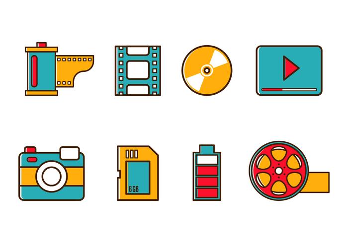 Video and Camera Icons vector