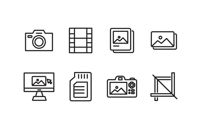 Paquete de iconos de fotografía vector