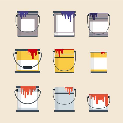 Flat Paint Pot Vectors