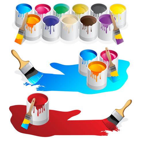 Paint Pot and Splash Vectors 