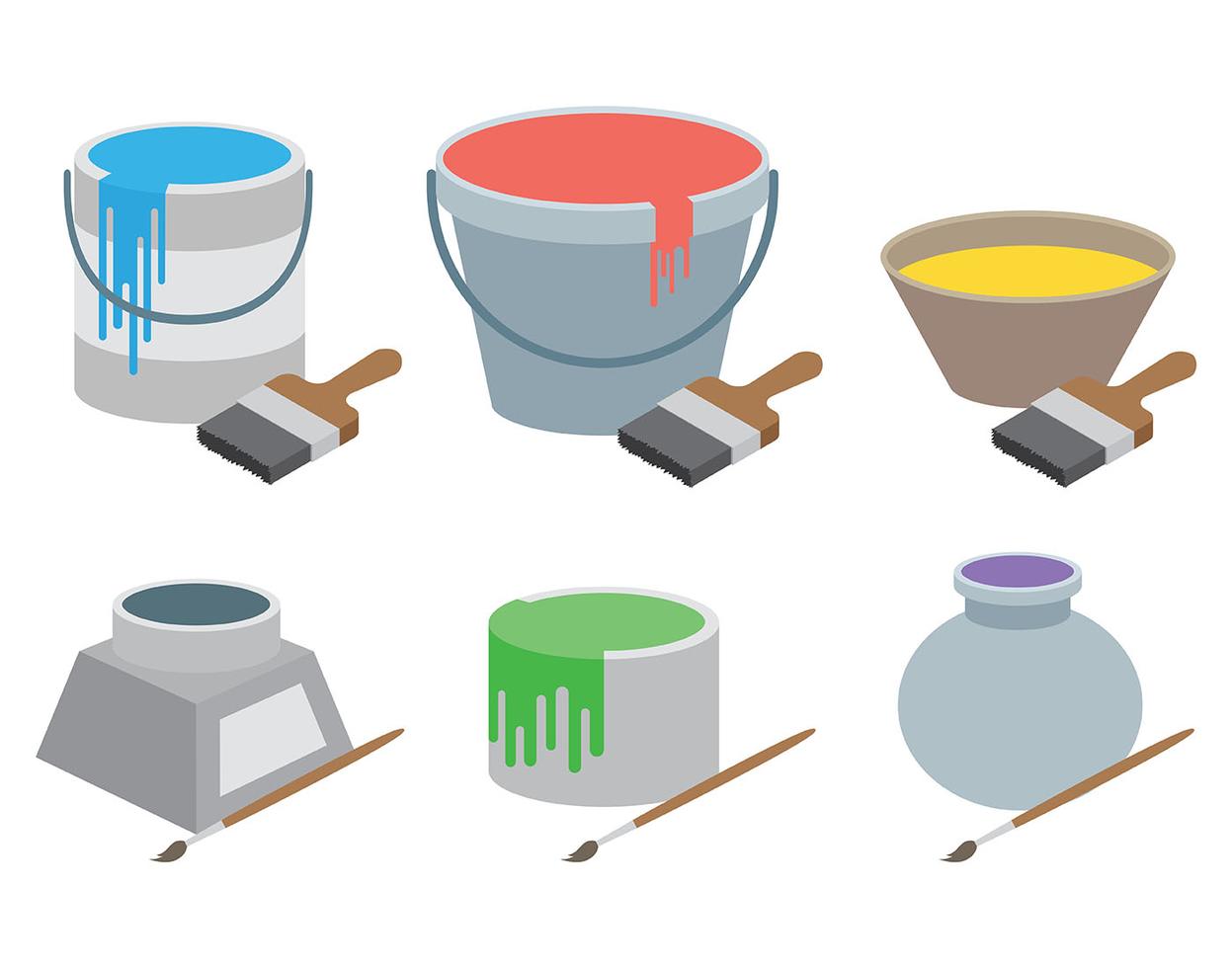 Paint Pot Vector Icons 165646 Vector Art at Vecteezy
