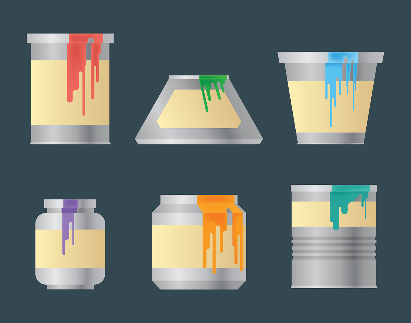 Paint Pot Vector Icons 165647 Vector Art at Vecteezy