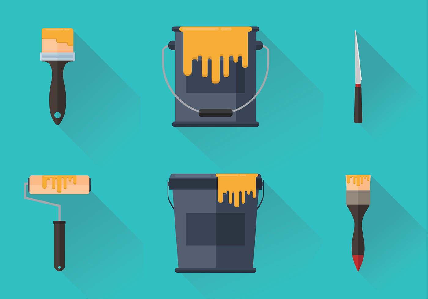 Paint Pot Set Free Vector 165650 Vector Art at Vecteezy