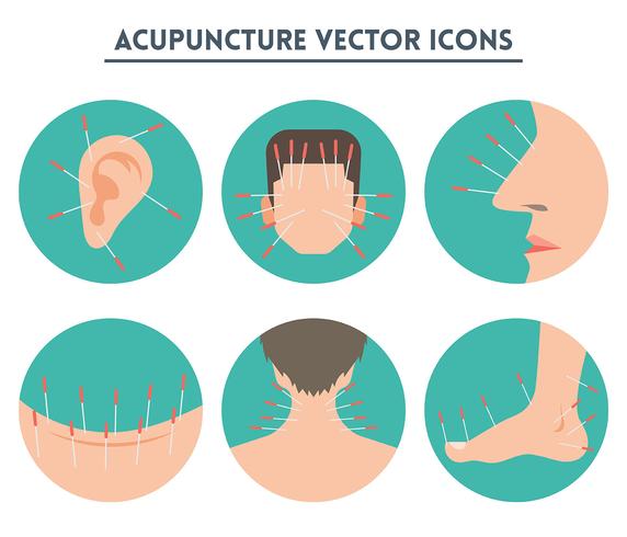 Iconos de vector de acupuntura