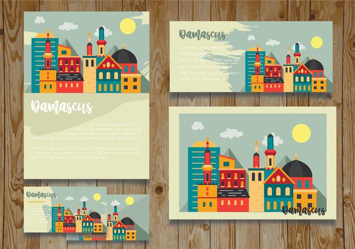 Damascus City Card Vector