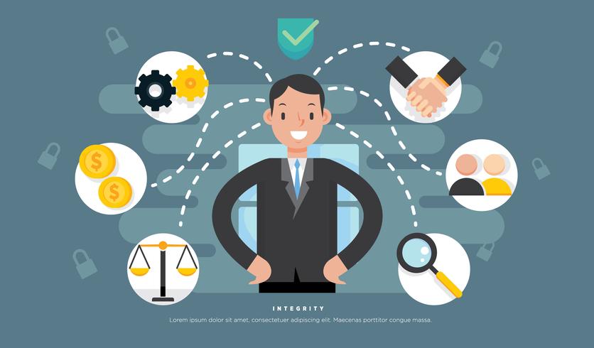 Business Man Social Responsibility Vector Flat Illustration