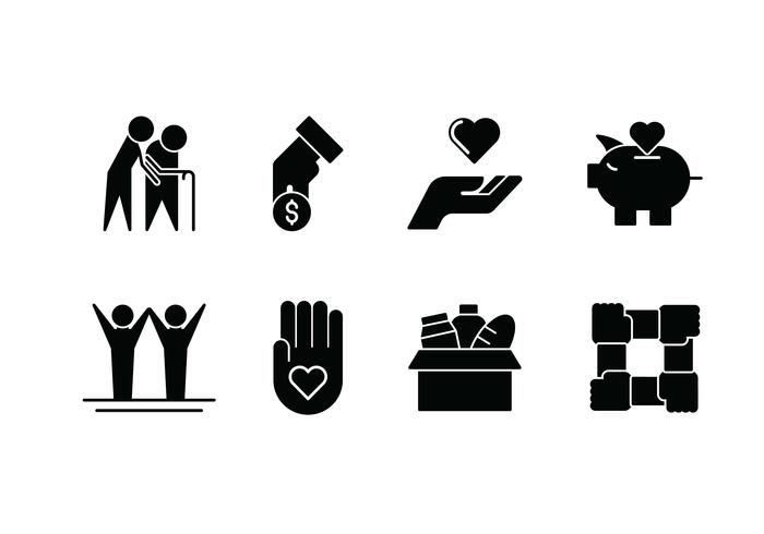 Kindness set vector icon