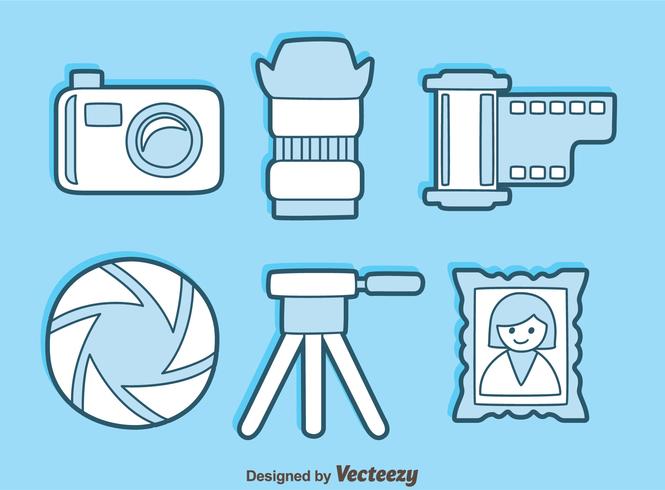 Camera Element Blue Icons Vector