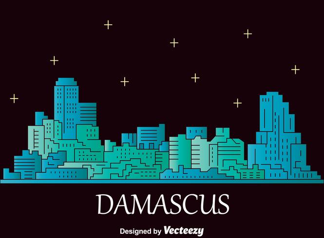 Vector de paisaje urbano de Damasco