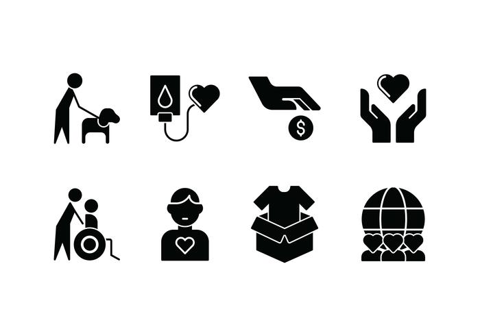 Kindness set vector icon