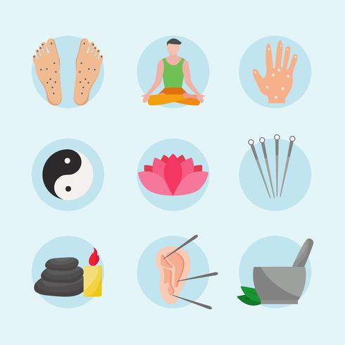 Acupuncture Icons  vector