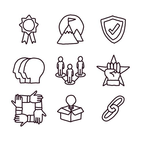 Iconos Doodled de Responsabilidad Social vector