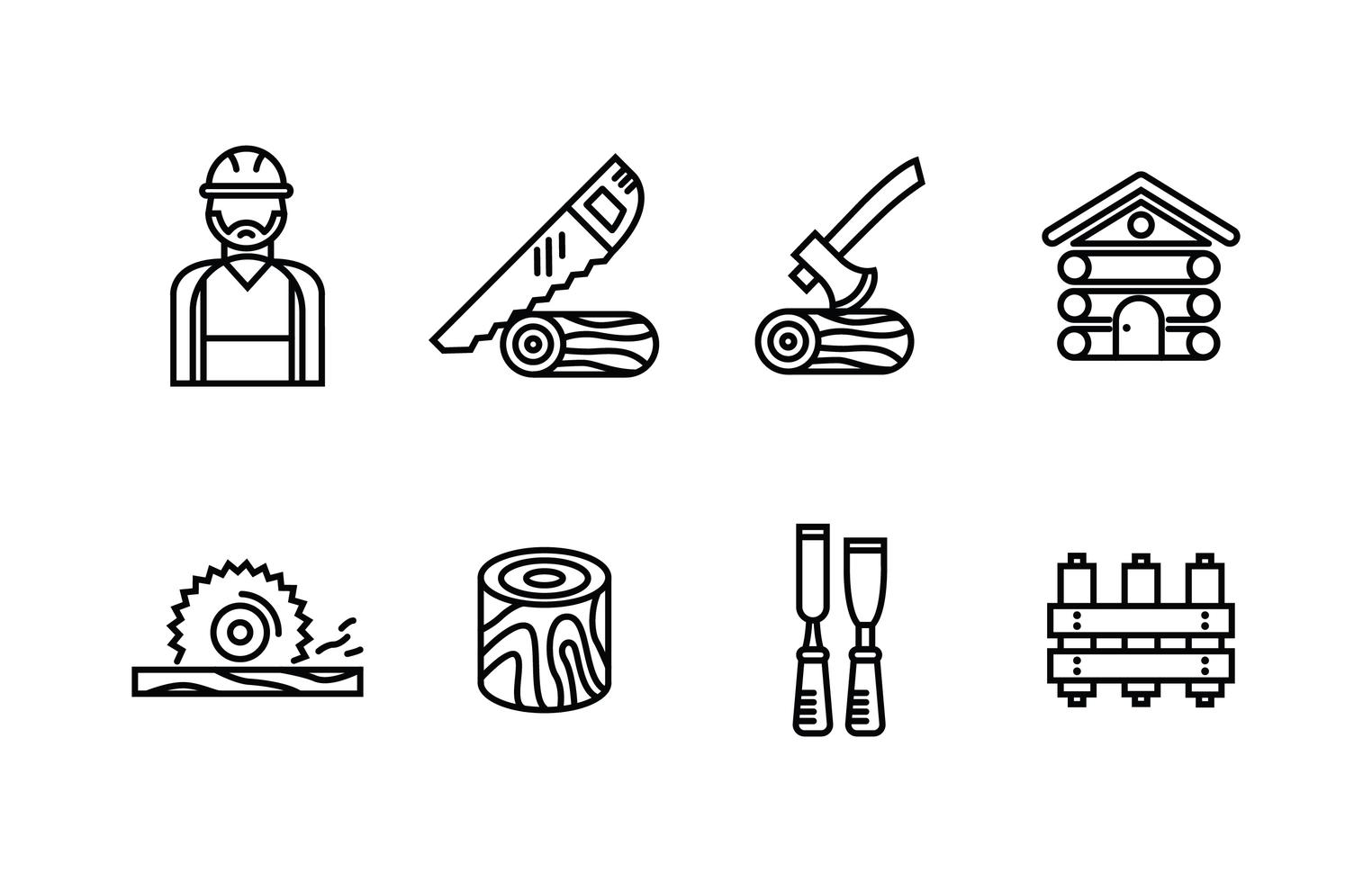 Lumberjack Icon Set 165708 Vector Art at Vecteezy