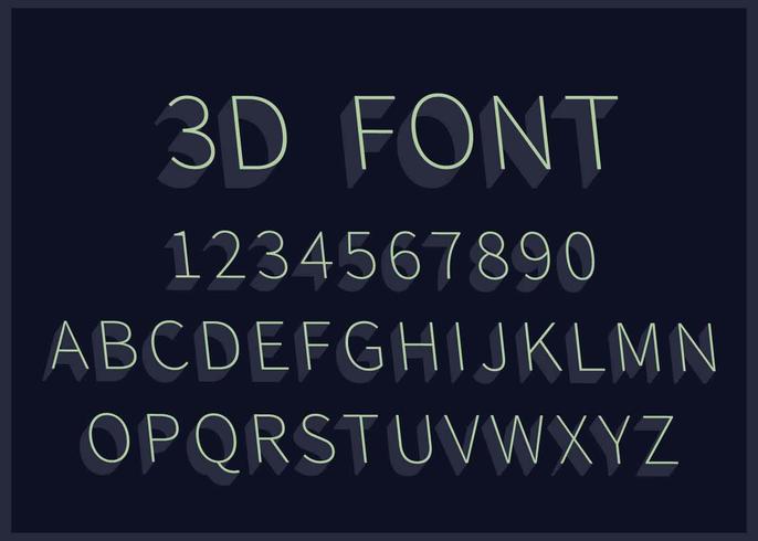 Free Light 3D Font Set Illustration vector