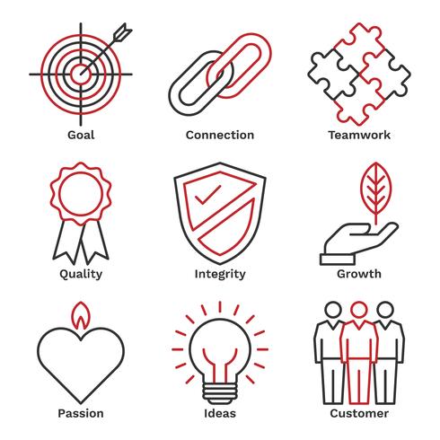 Company Core Value Icons vector