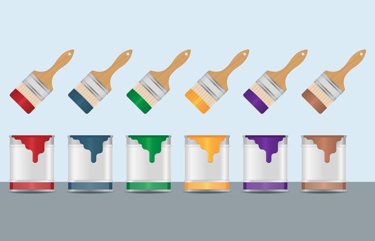Colorful Paint And Brush Vectors 