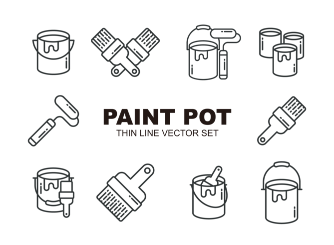 Paint Pot Icons Vector