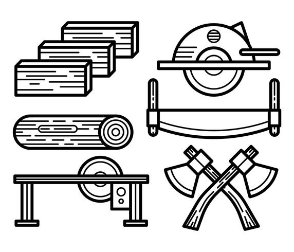 Woodcutter Vector Icons