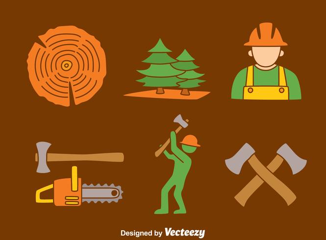 Woodcutter On Brown Vector