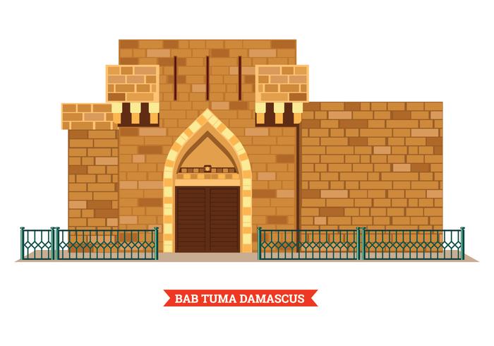 Bab Tuma Damascus Ancient City Vector 