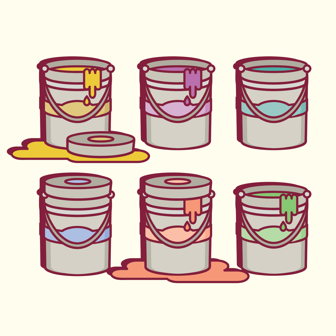 Vector Paint Pots 165774 Vector Art at Vecteezy