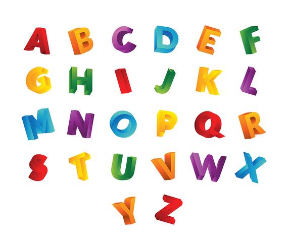 Kids 3D Font Free Vector