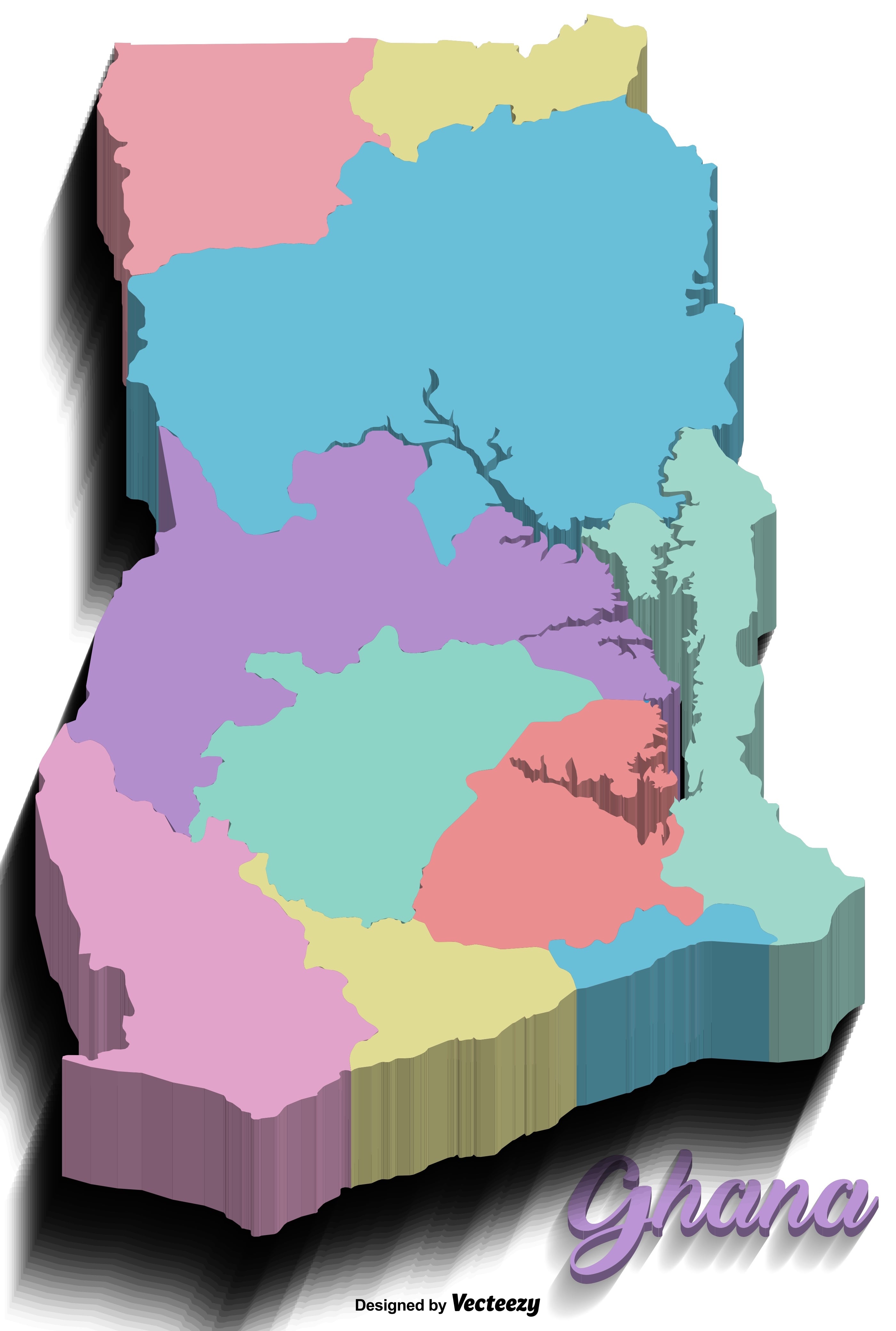  Vector 3d Colorful Ghana Map 165791 - Download Free 