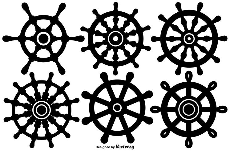 Vector Ship Wheel Icon Set