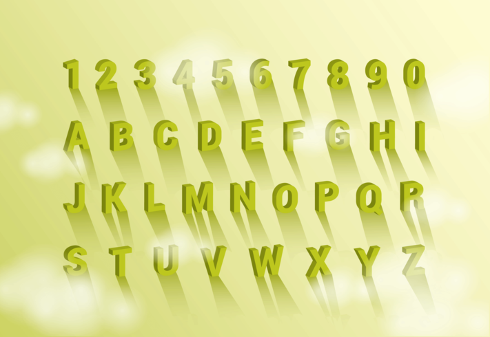 3D Fonts with Shadow Vectors 