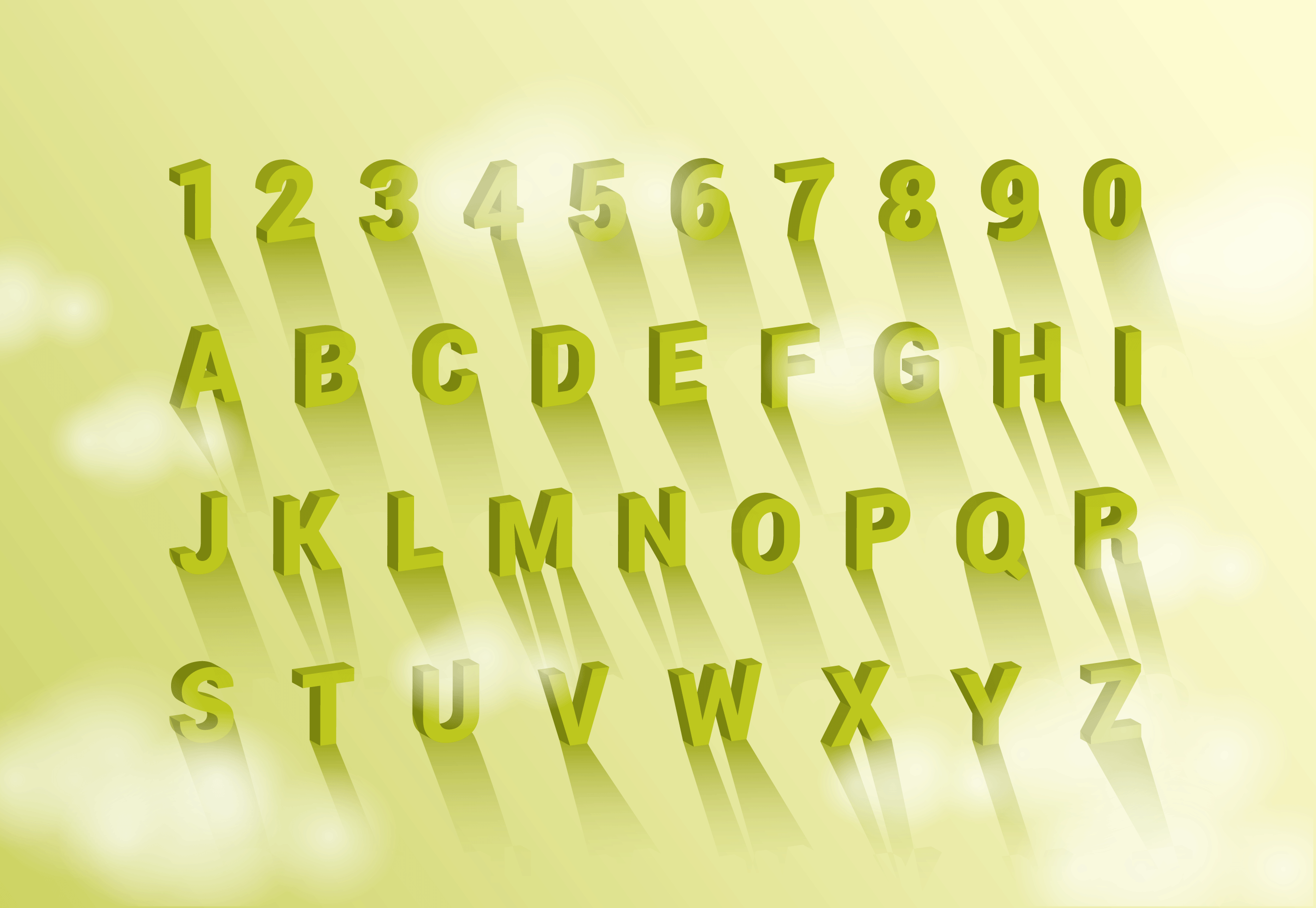 3D Fonts with Shadow Vectors 165796 Download Free
