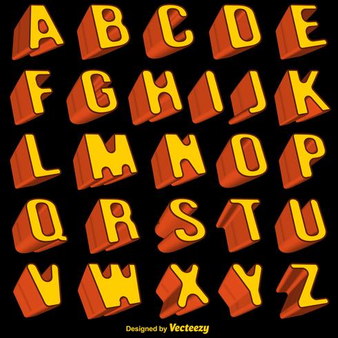 Vector Orange 3d Font
