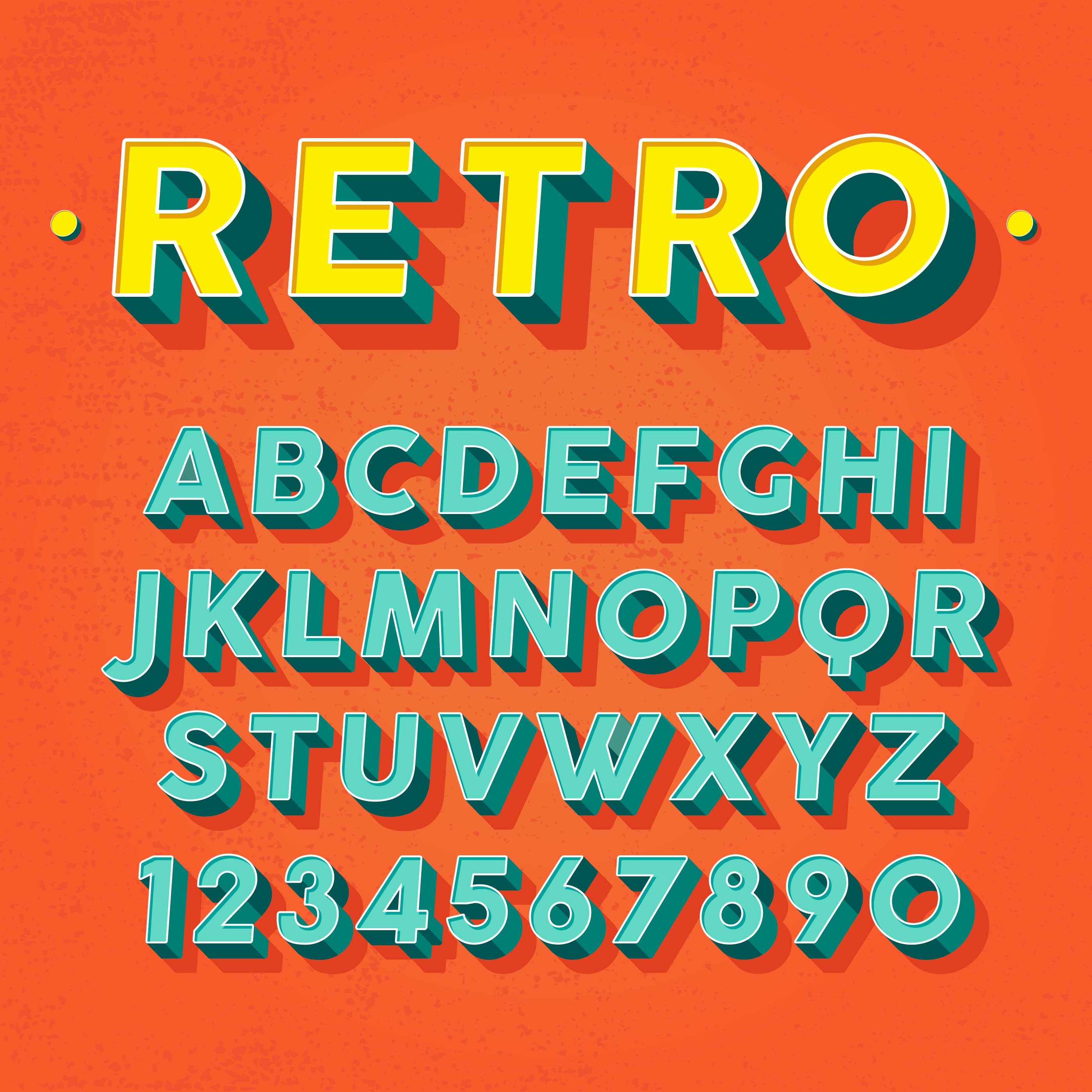 Download Retro 3D Font Vector 165809 Vector Art at Vecteezy