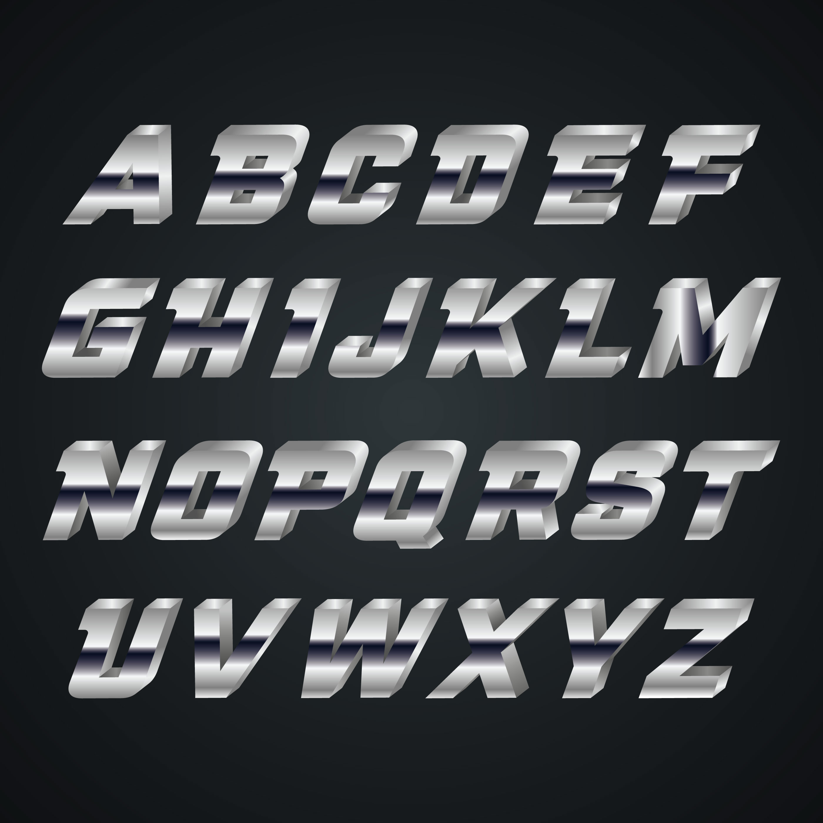 3d Metalic Gold Retro Font Alphabet Az Svg File Best - vrogue.co