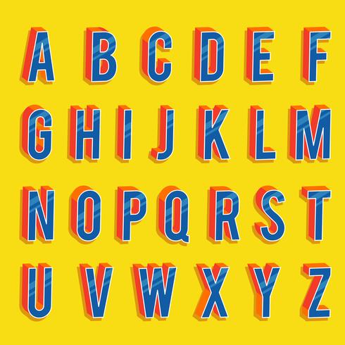 3D Fonts Vector