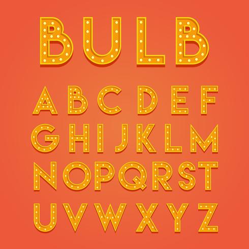 Bulb 3D Fonts Vector