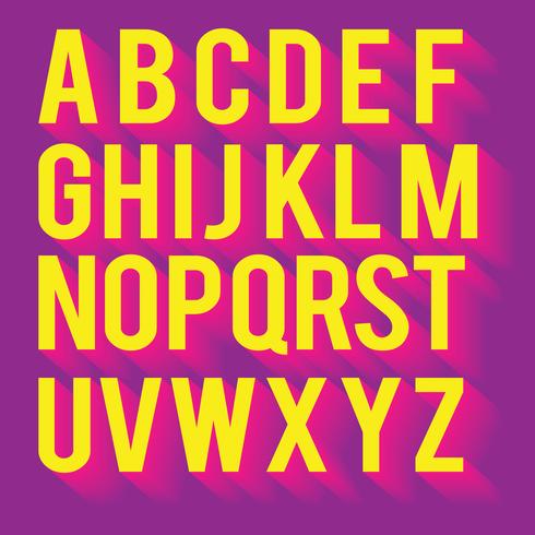 3D Fonts Neon Colors Vector