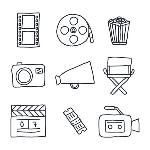 Doodles relacionados con el cine vector