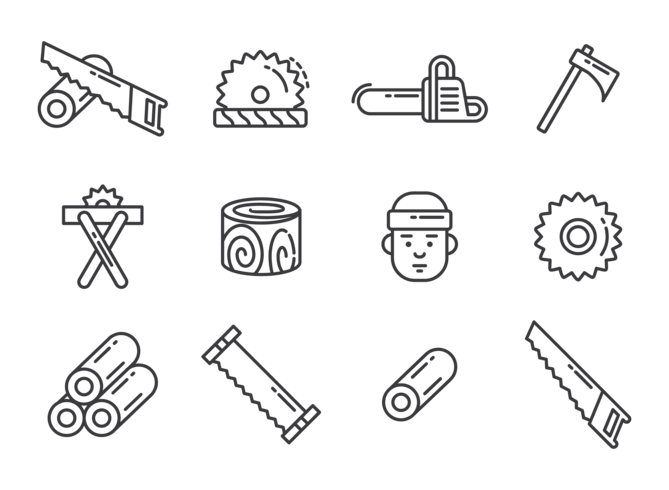 Woodcutter Icons Vector