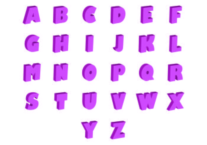 Set Of 3D Fonts Vector