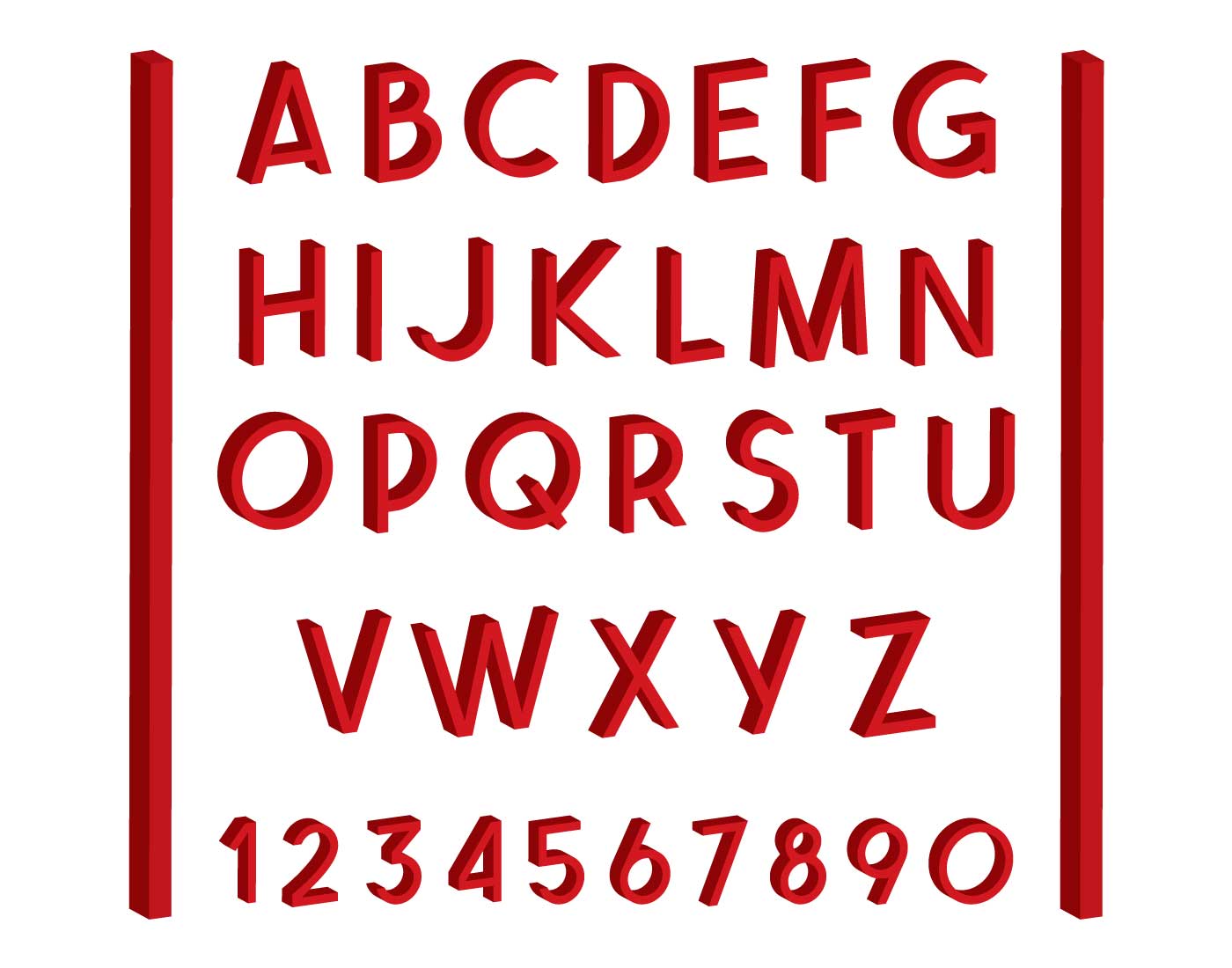 Download 3d font vector set 165843 Vector Art at Vecteezy