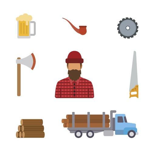 Flat Lumberjack Vectors