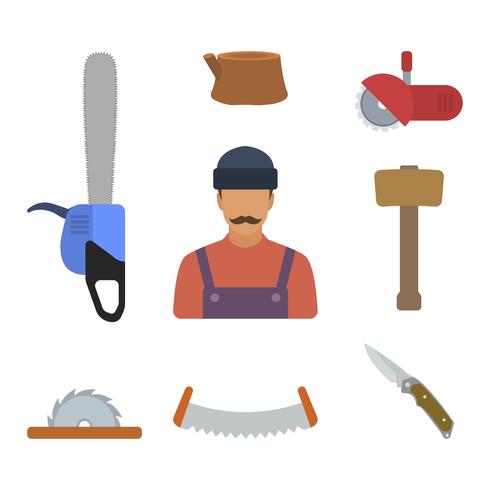 Flat Lumberjack Vectors