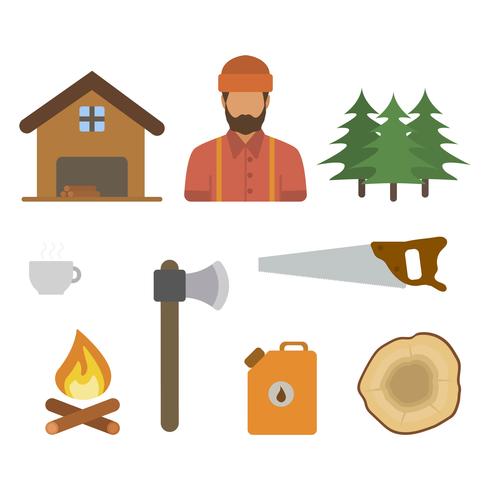 Flat Lumberjack Vectors