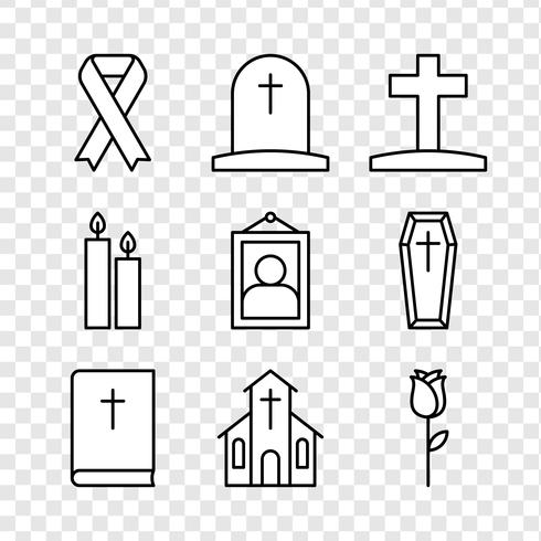 Mourning Icons vector