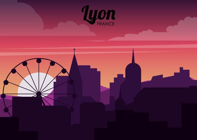 Silhouette Of Lyon City vector