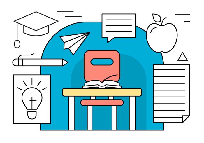 iconos de vector de educación lineal